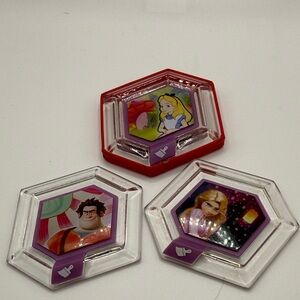 Disney Hexagonal Game Discs - Red, Purple, Clear